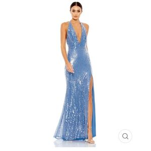 Mac Duggal 93716 Size 12 HALTER NECK OPEN BACK SEQUIN GOWN